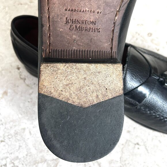 Johnston Murphy Shoes Mens 11 M Black Leather Loafers Tassels Office Date Night main image 12